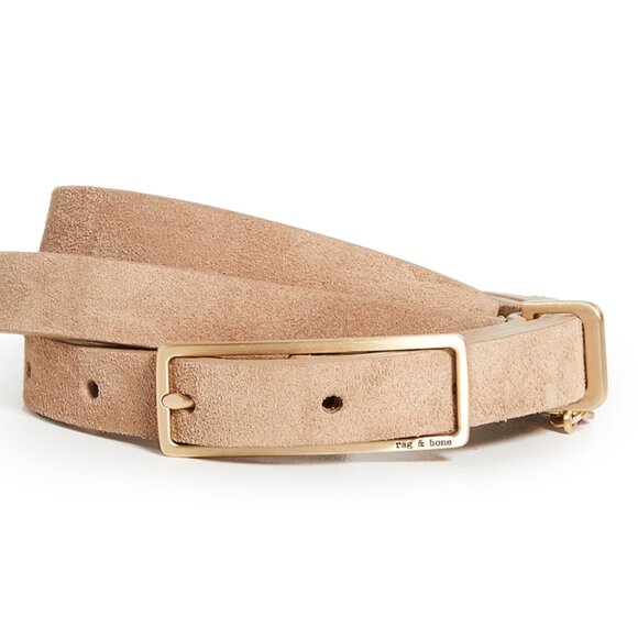 Rag & Bone Rebound Suede Belt – Camel – Medium – Gold Buckle - 36 main image 7